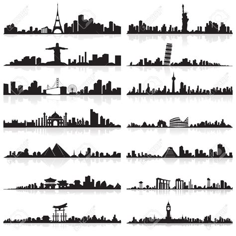 Skyline Of Famous City Royalty Free Cliparts, Vectors, And Stock ...