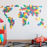 Wall sticker world Map Tetris | MuralDecal.com