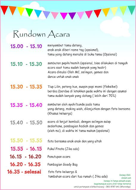 Contoh Susunan Acara Ulang Tahun Anak Sederhana Benhil Multipack - IMAGESEE