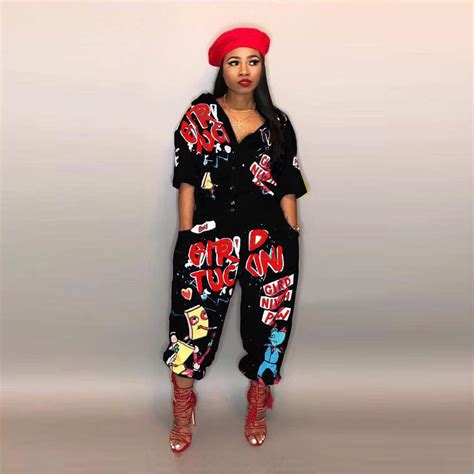 Graffiti Jumpsuit | Hip hop style women, Jumpsuits for women, Short ...