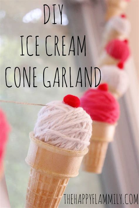 The Happy Flammily: DIY Ice Cream Cone Garland | Diy ice cream, Ice cream party decorations ...