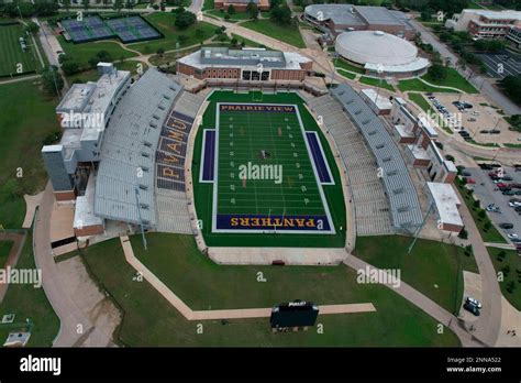 An aerial view of Panther Stadium at Blackshear Field on the campus of ...