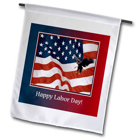 3dRose Eagle Landing on U.S. Flag, Happy Labor Day - Garden Flag, 12 by ...