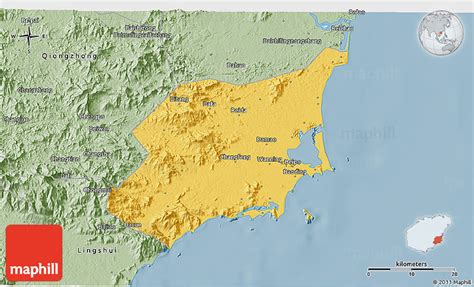 Savanna Style 3D Map of Wanning