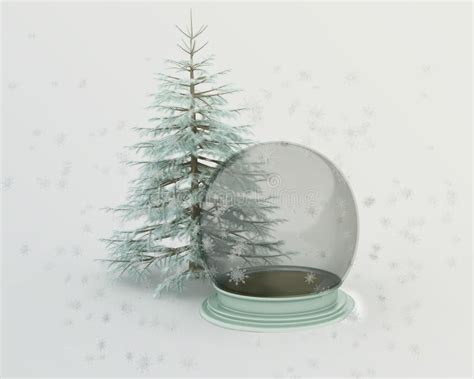 Pine Tree in Snow Globe stock illustration. Illustration of item - 17179900