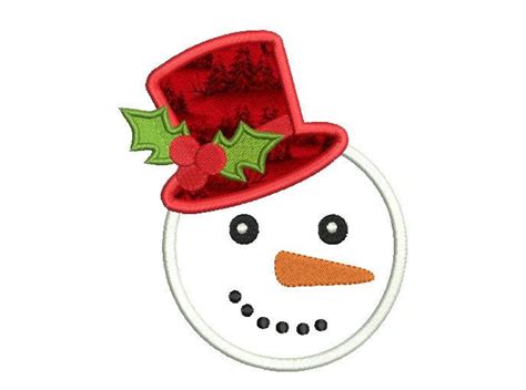 Set Of Snowman Applique Design Holiday | Christmas applique patterns, Applique designs ...