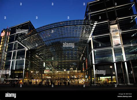 Berlin main train station at night, Germany Stock Photo - Alamy