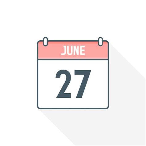 Premium Vector | 27th june calendar icon june 27 calendar date month ...