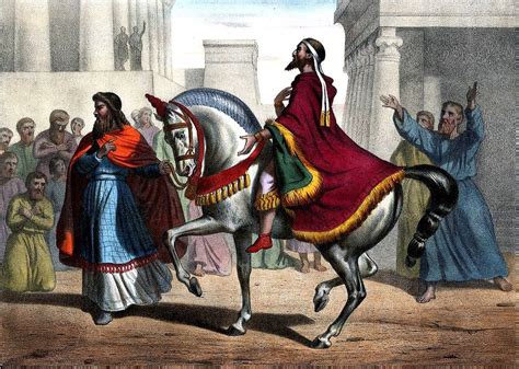 38 Haman leads Mordecai through the Streets - Free Stock Illustrations | Creazilla