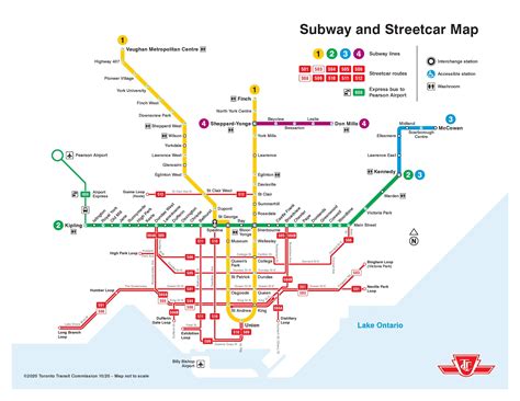 Tranvía mapa de Toronto - Toronto tranvía mapa (Canadá)