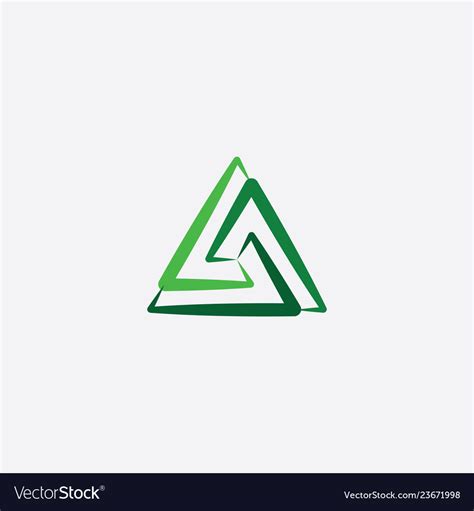 Green triangle symbol logo sign element icon Vector Image