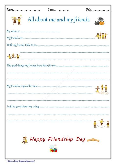 Free International Friendship Worksheets For Students|PDF Friendship ...