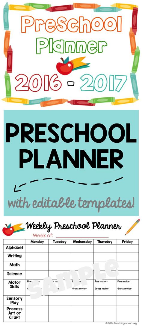 Preschool Planner Printable