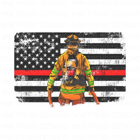 Firefighter American Flag Pngfireman Sublimation Designs - Etsy ...