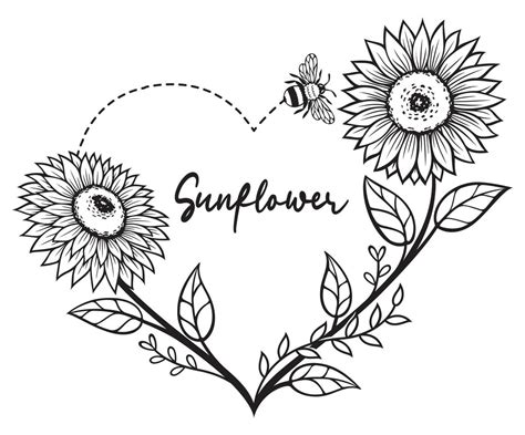 Sunflower wreath silhouette vector illustrations 6400759 Vector Art at Vecteezy