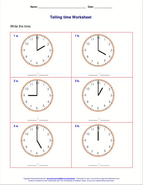 Clock Worksheets Grade 1 – Kidsworksheetfun