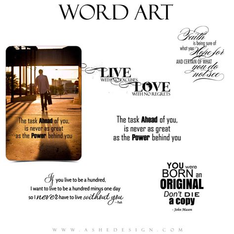 Inspirational Word Art Set | Life Quotes – AsheDesign