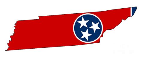 Tennessee State Outline Map and Flag Digital Art by Bigalbaloo Stock ...