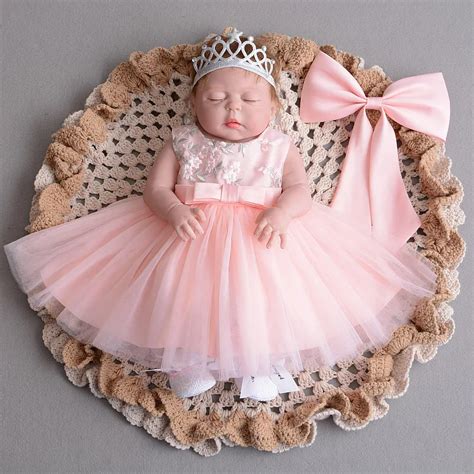 Pink Bow 1 Year Old Birthday Baby Girl Dress Party Wear Vestido Summer ...