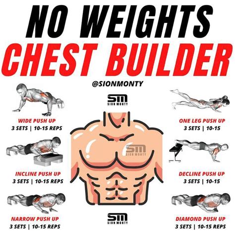 Chest Builder Workout | Chest workout at home, Chest workout routine ...