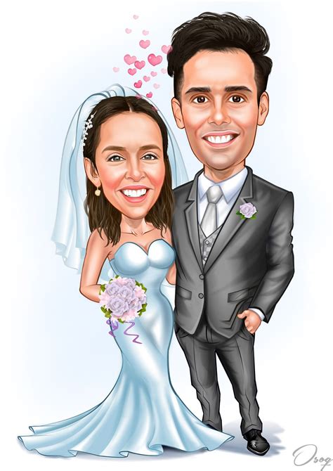 Custom Wedding Portrait | Caricature wedding, Bride cartoon, Caricature