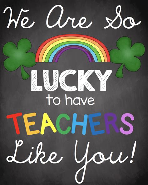 50% OFF SALE - Teacher Appreciation - Poster - Sign - St. Patrick's Day - Chalkboard - Card ...