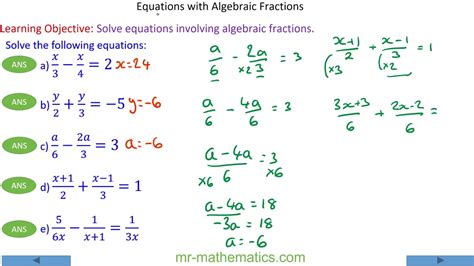 Solving Equations With Fractions Worksheet