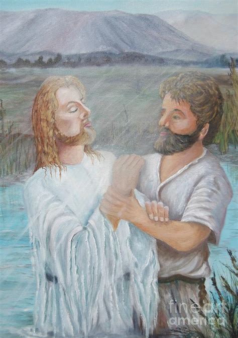 John Baptizing Jesus Painting by Janna Columbus | Pixels