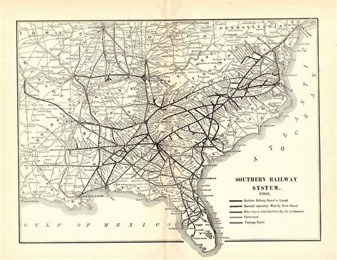 1903 Antique Southern Railway System Map Southern Railroad Map | Etsy in 2021 | Horse art print ...