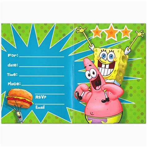 Spongebob 1st Birthday Invitations Sponge Bob Party Invitation orderecigsjuice Info | BirthdayBuzz