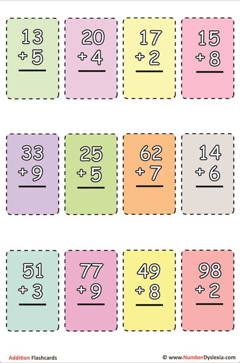 Addition Flashcards Printable Pdf