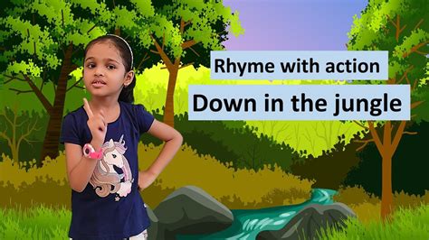 Down in the jungle rhyme with action| Nursery Rhyme for kids |Down in ...