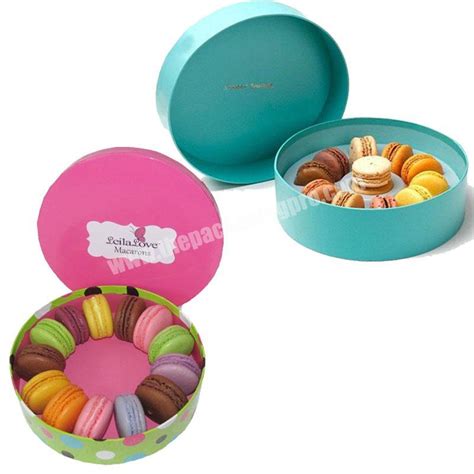 Round wholesale food packaging Macaron gift cardboard boxes macarons package box