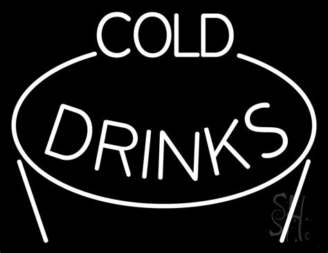 White Cold Drinks LED Neon Sign - Cold Drinks Neon Signs - Everything Neon