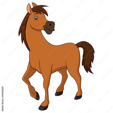 Vector illustration of Brown horse cartoon Stock Vector | Adobe Stock