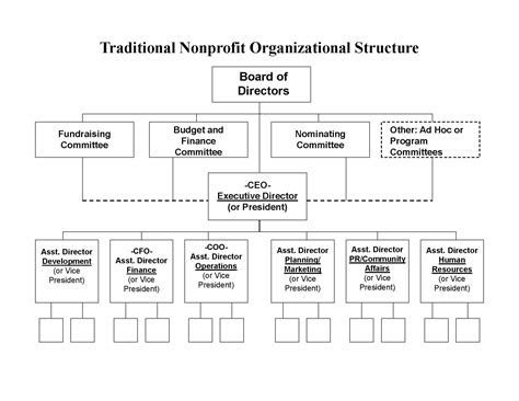 Nonprofit organization structure flow chart | Organizational structure ...