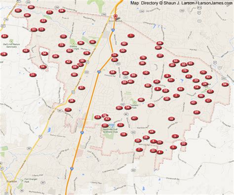 Brentwood TN Neighborhoods Map