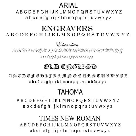 ENGRAVING FONT OPTIONS – Curated Los Angeles