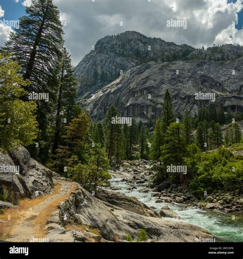 Trail Bends Around Corner Along the Rushing Tuolumne River in Yosemite ...