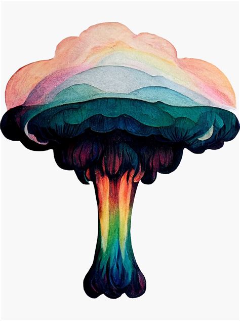 "Rainbow Mushroom Cloud" Sticker for Sale by kualio | Redbubble