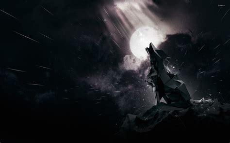 Black Wolf Howling Wallpaper