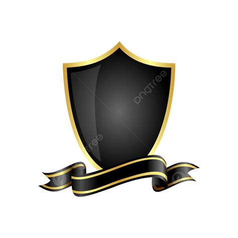 Black Shield With Balck Ribbon, Black Shield, Shield, Shield Logo PNG ...