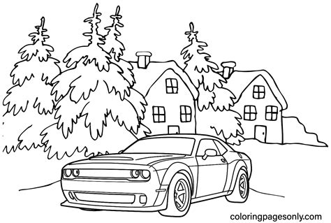 Dodge Challenger Hellcat Demon Coloring Page - Free Printable Coloring ...