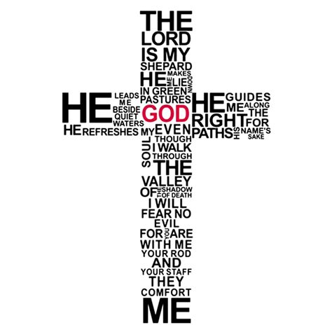 For Home DIY Decoration Sticker The Lord is my Shepherd Cross Bible Verse Sticker Vinyl Wall ...