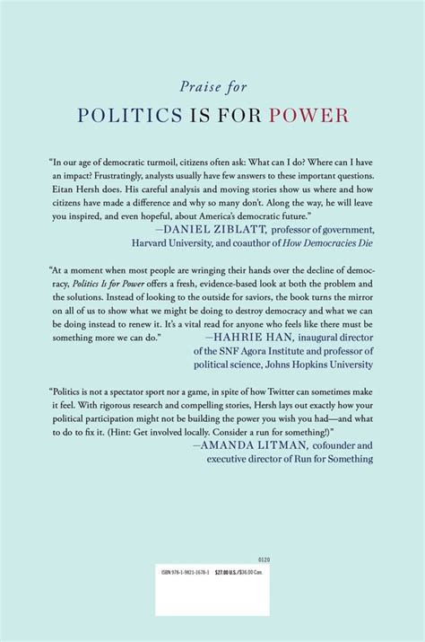 Politics Is for Power | Book by Eitan Hersh | Official Publisher Page ...