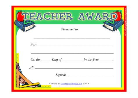 Free Teacher Award Certificate Templates