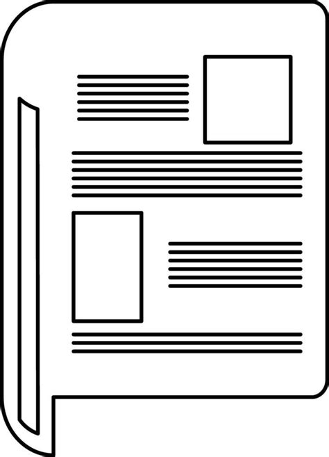 Line art illustration of a blank news paper. 24834104 Vector Art at ...