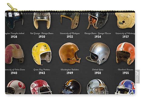 The Evolution Of The Nfl Helmet Carry-all Pouch for Sale by Zapista