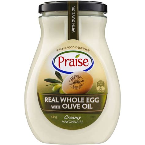 Praise Whole Egg Mayonnaise With Olive Oil 445g | Woolworths