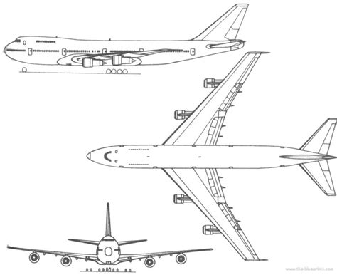 an airplane is shown in three different views